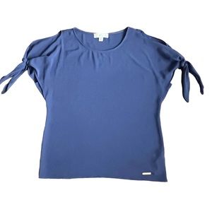 Michael Kors womens navy blue, cold, shoulder blouse, size small